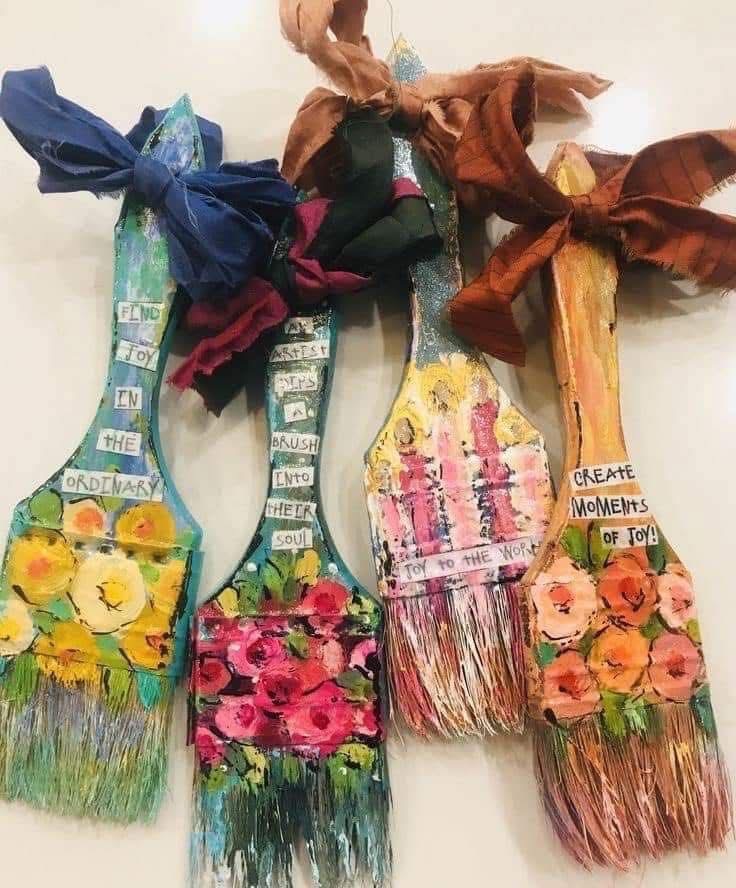 Painted paint brushes